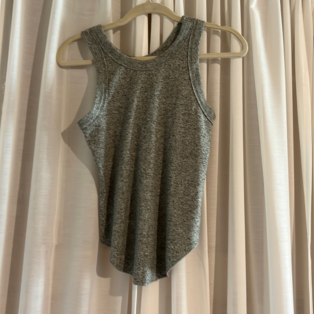 Gray Basic High Necked Tank Top